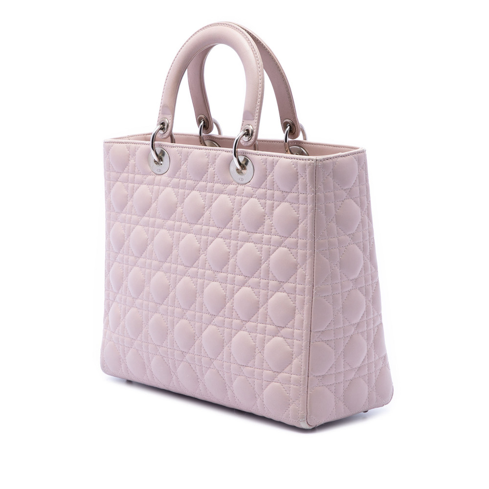 Pre-Loved Dior Large Lambskin Cannage Lady Dior - Picture 2 of 7